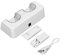 Wii-Controller-Lade-Dockingstation, ABS-Fernladegerät-Dock-Ständer-Kabeladapter mit 2 Akkus (White)