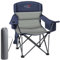 RELAX FIELD Campingstuhl Faltbar 200KG mit Getränkehalter und Kühltasche, Klappstuhl Camping, Anglerstuhl Klappbar mit Hohe Rückenlehne, Blau