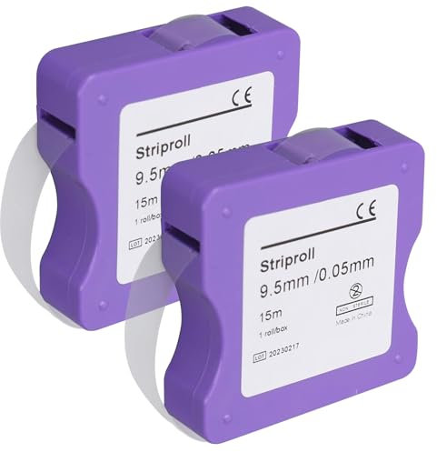 Thoquene 2 Stück Zahn Schleifpapier Polierstreifen, 15M/Rollen/Box Zahnschleifpapier für Zwischenräum