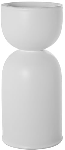 DRW Pot avec Pied en résine Blanche 40 x 40 x 90 cm
