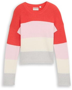 Tom Tailor Mädchen 1047397 Kinder Cropped Strickpullover mit Colour Blocking (1er Pack)
