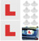 Keruhsci Pack of 2 Fully Magnetic L Plates for Car UK,Learner Plates Magnetic with 8 Suction Cups,Reflect Light When Driving at Night,Perfect Choice for Driving Security