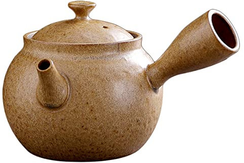 Ciieeo Keramik Teekessel Mit Filter Haushaltswasserkocher Einfache Bedienung Retro Design Gelb Leicht Zu Reinigen Für Teezubereitung Zu Hause Büro