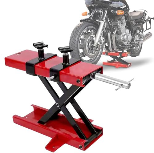MTTXY Jack a Forbice per Moto, cavalletto Centrale a manovella, capacità 1100 libbre, Altezza Regolabile da 3,7 a 15,7 Pollici per Moto, ATV, Moto da Cross