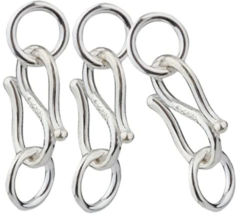 Housoutil Doppelring S-haken Armbandverschlüsse 3 Stück S925 Sterlingsilber Schmuckverbindung Selbstgemacht Schmuckherstellung Verschluss Zubehör Für Armbänder