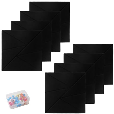 Panneaux acoustiques autocollants - Panneaux acoustiques - Revêtement mural - Isolation acoustique 3D - Vinyle feutre - Panneaux acoustiques - Décoration de salle de jeux - Absorbeur de bruit - Avec