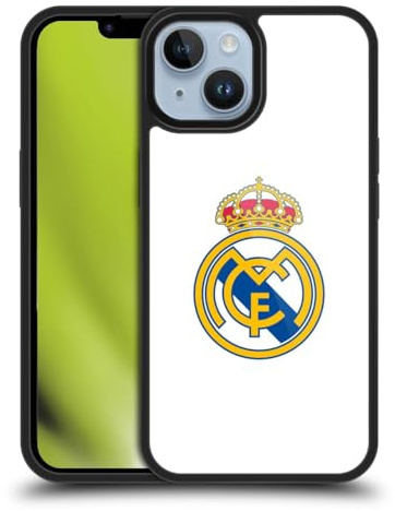 Head Case Designs Offizielle Real Madrid CF Einfaches Weißes Logo Ursprung Gel Armour Hülle [Militärischer Schutzgrad] kompatibel mit Apple iPhone 14