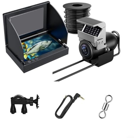 4.3 Inch LCD Fish Finder with Underwater Camera, 220° Wide Angle, 1080P Resolution, 8 Hours Battery Life, Waterproof IPX68 for Deep Water Fishing(15m)