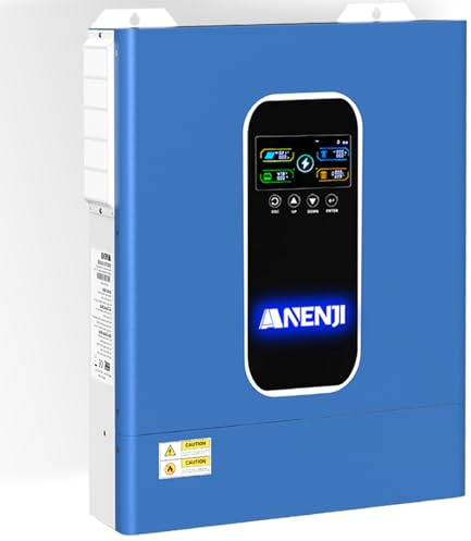 Aninerel 11kW Hybrid Wechselrichter 48V, Built-in 2 MPPT, Unterstützt Parallel 6 Einheiten, Max.160A Batterieladung,Kann Strom in Das Netz Einspeisen, Unterstützt batterielosen Betrieb