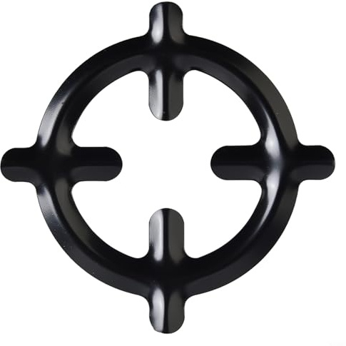 Moka Pot Gasherd Ständer Reduzierring Halter für Kaffeemaschine, Gusseisen Herd Platte mit 4 Füßen, 16cm Durchmesser, Schwarz