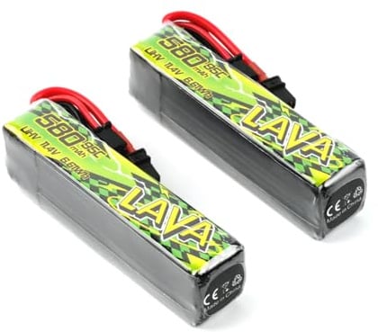 BETAFPV 2pcs Lava II 3S 580mAh Battery 11.4V 95C with XT30 Connector | Upgraded Z-Folding technology, JST-XH2.54 Charge Plug Compatible for Brushless Whoop Drone Quadcopter Like Pavo20 Pro II