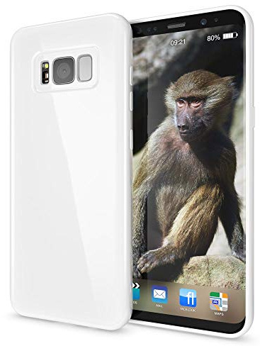 NALIA Custodia compatibile con Samsung Galaxy S8, Cover Protezione Ultra-Slim Smartphone Case Protettiva Morbido Cellulare in Silicone Gel, Gomma Jelly Telefono Bumper Sottile, Colore:Bianco