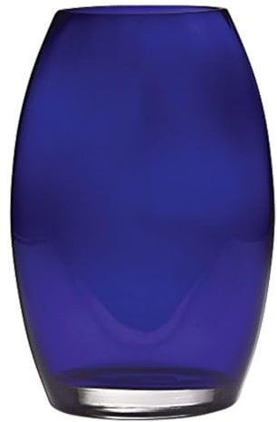 BARSKI handgefertigt glasscobalt Vase, 20,3 cm H (20,3 cm), ovale Form, Super Qualität, Made in Europe, glas, Cobalt / Dark, 10H (10  High)