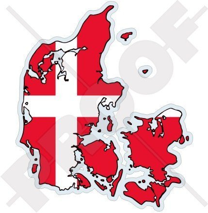 DÄNEMARK Dänische Karte Flagge DANE 120mm Auto & Motorrad Aufkleber, Vinyl Sticker