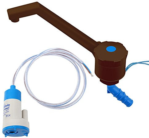 Novo, rubinetto 12V per camper e roulotte, con pompa a immersione, in plastica ABS, altezza dell'articolo: 135 mm, 90 g, marrone