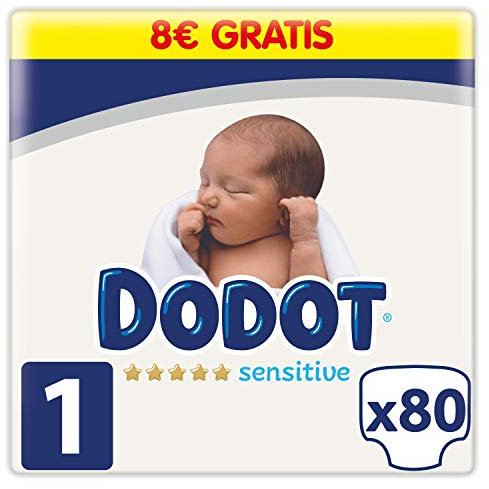 Dodot Sensitive Windeln Größe 1, 80 Windeln, 2 bis 5 kg