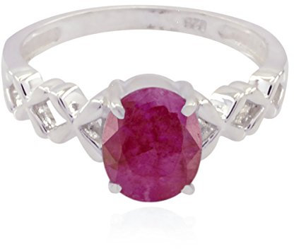 echte Edelsteine ​​oval facettierten indischen Rubin Ring - 925 Silber roten indischen Rubin echten Edelsteinen Ring - Top-Schmuck große Verkaufsartikel Geschenk für den Abschluss für immer brilliant