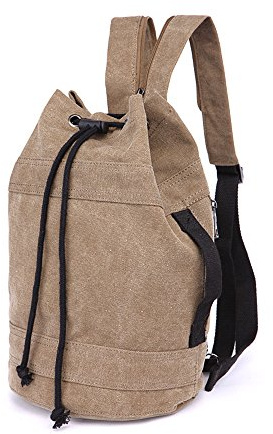 LOSMILE Canvas Travel Duffles,Holdall Travel Bags Overnight Weekend Bags Carry On Shoulder Tote Bag Rucksack Luggage.(M-Brown)