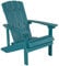 Flash Furniture allwettertauglicher Gartenstuhl – Gartensessel mit extra breiter Rückenlehne – Garten Liegestuhl mit Holzoptik für entspannte Stunden – Türkis