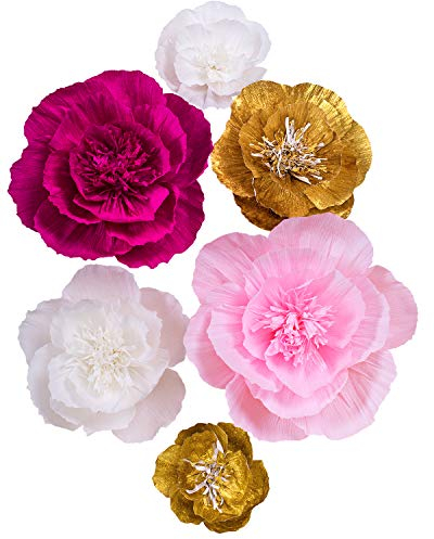 Letjolt Papierblumen-Dekoration für Wand, 3D-Blumen, Dekoration, Hochzeit, Hintergrund, Blume, Geburtstag, Babyparty, Kinderzimmer, Wand