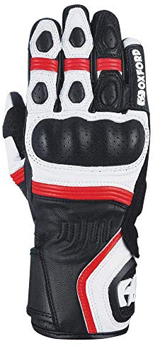 Oxford RP-5 2.0 Motorcycle Motorbike Sports Racing Leather Gloves White/Black Red 3XL