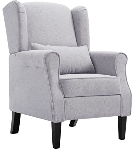 vidaXL Sessel Relaxsessel Armsessel Polstersessel Loungesessel Ruhesessel Fernsehsessel Ohrensessel Sofastuhl Relaxstuhl Stuhl Esszimmer Hellgrau Stoff