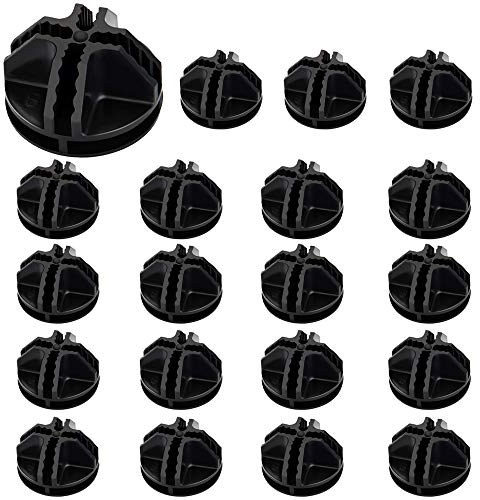 AFASOES 20 Stücke Verbindungsstücke für Steckregalsystem aus Verdicktem Kunststoff Steckregal Verbinder Robust Rund Plastikverbindungsstück für Modulare Organizer Schrank (3.7 * 3.7 * 2cm, Schwarz)