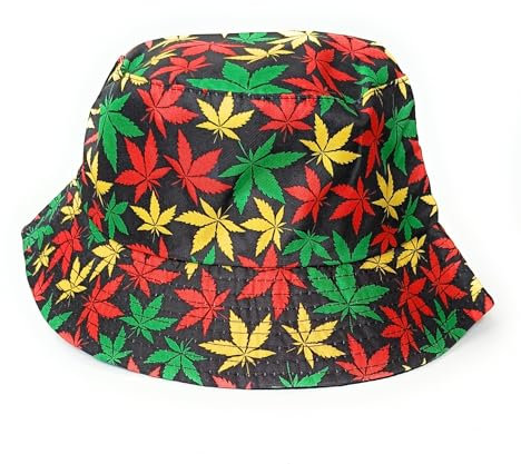 KGM Accessories Cooler farbenfroher Ganja-Weed-Universum-Print Festival Bucket Hut