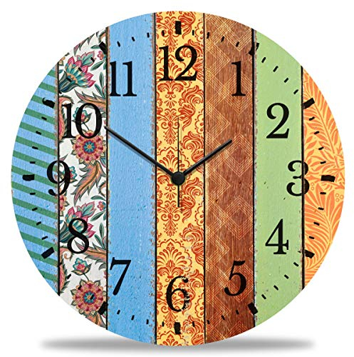 GRAVURZEILE Wanduhr aus Holz Mandala Design - 100% Lautlos kein Ticken absolut geräuschlos - 30 cm Ø - Design Wanduhren für Wohnzimmer Schlafzimmer & Küche