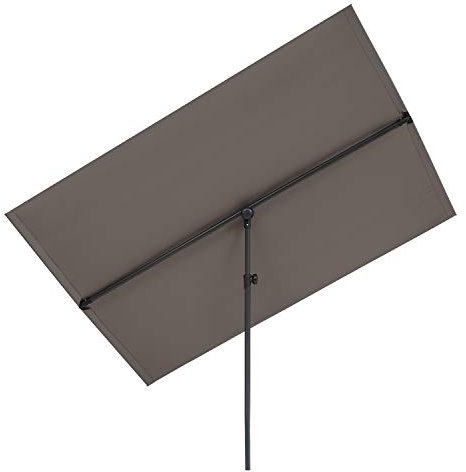 blumfeldt Flex-Shade XL Sombrilla - Protección solar UV 50, Superficie 150 x 210 cm, Ajustable, Poliester hidrorrepelente, Revestimiento hidrófugo, Pie de apoyo aluminio, Compacto, Gris