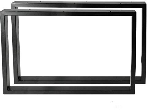 Montixx® 2X (1 Paar) Quadrat-Couchtisch & Tischkufen Bank Tischuntergestell B 50cm x H 40cm schwarz Eisen Pulverbeschichtet