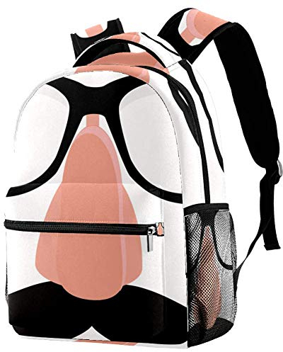LORVIES Falsche Nase und Brille Humor Maske Casual Rucksack Schulterrucksack Büchertasche für Schule Studenten Reisetasche