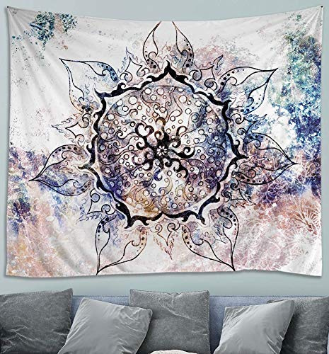 Awesocrafts Wandteppich, Mandala-Blume, Meditation, Yoga, Zen, Wandteppiche für Schlafzimmer, College, Wohnheim, Wohnzimmer, Wanddekoration Kunst (Mandala, 150 x 200 cm)