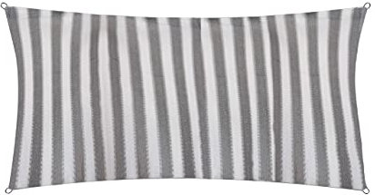 Lumaland Sonnensegel Rechteckig 2 x 4 Meter | Wetterbeständiger Sonnenschutz inkl. Befestigungsseile | Terrasse, Garten & Balkon Schattenspender aus HDPE Segelstoff mit UV Schutz [Grau-Weiß]