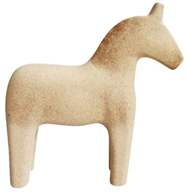 HEALLILY Dala Pferd aus Holz, unlackiert, Vintage-Pferd, unlackiert, Holzfigur, Statue, Pferd, Malerei von Yourself L