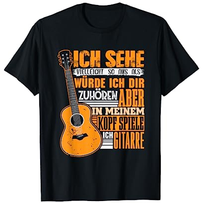 In meinen Kopf spiele ich Gitarre - Bassist Gitarristen T-Shirt