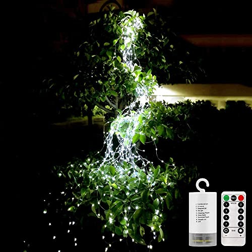 ANGMLN Led Lichterbündel, mit Fernbedienung, 200 Mikro Led 2M Silberdraht Mirco Lichterkette Batteriebetrieb,8 Lichtmodi,Timer modus, Lichterdraht Copper LightDeko für Innen und Außen