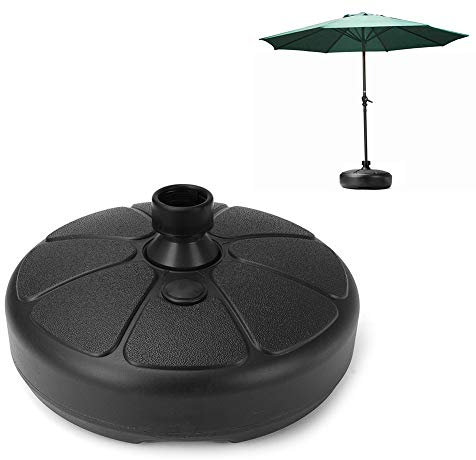 Livecitys Pied de parasol rond de 38 mm pour jardin, plage, patio, cour, noir