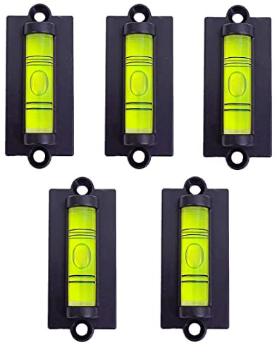 LAIESYA 5Pcs RV Standard Level with Mounted Ear Bubble Spirit Levels for Leveling Camper, RV Travel Trailer, Car Camping, Turntable, TV Mounts, Phonograph, Tripod