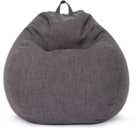Green Bean Indoor Sitzsack mit 200 Liter mit EPS-Perlen Füllung Kuschelig Weich Waschbar - Drinnen Stoff Bodenkissen Liegekissen Sitzkissen Lounge - Dunkelgrau Asphalt