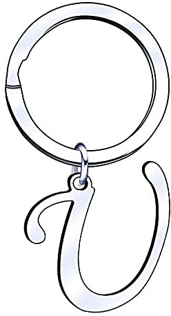 Cadeau Femme Homme Porte-clés,Initiale lettre porte-clés Cadeaux Sœurs Amitié Collègue Papa Marraine Parrain Meilleur Ami A B C D E F G H I J K L M N O P Q R S T U V W X Y Z (U)