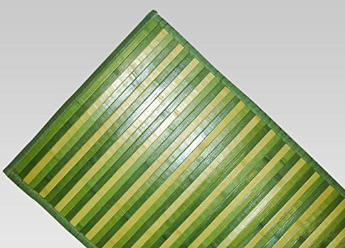 BIANCHERIAWEB Bambus Degradè Teppich Grün Küchenläufer 50x180 cm, Küchenteppich rutschfest 100% Bambus, Küchenspur aus strapazierfähigem Material, nimmt Keine Flecken auf