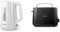Philips HD9318/00 Wasserkocher Serie 3000, 1,7l, Federdeckel, LED-Anzeige, weiß & HD2581/90 Toaster, integrierter Brötchenaufsatz, 8 Bräunungsstufen, schwarz