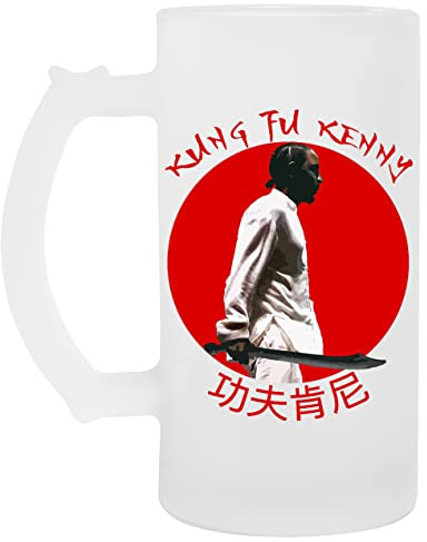 Kung Fu Kenny Glas Bier Becher Tasse Glass Beer Mug Cup