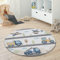 Paco Home Kinderteppich Teppich Rund Kinderzimmer Spielmatte Babymatte rutschfest Stern Mond Elefant Regenbogen, Grösse:Ø 80 cm Rund, Farbe:Bunt