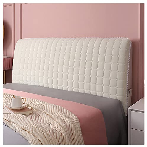 Kopfteilabdeckung Kopfteil Für Betten Husse/Bezug Bettkopfteil Bett Kopfteil Bezug 100-240cm Staubdichte Dehnbare Kopfteilbezug Verdicken Gesteppt Bedside Decoration Protector,Beige-180cm(71)