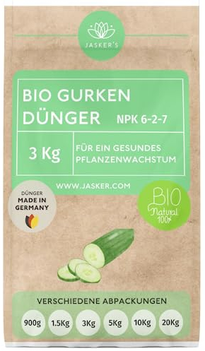 Bio Gurkendünger Langzeit 3 Kg - 100% Bio-Dünger mit Vinasse & viel Kalium - Organischer Biodünger für Gurken & Zucchini - Dünger für Gurken - Bio Gurken und Zucchini Dünger - Hochbeetdünger