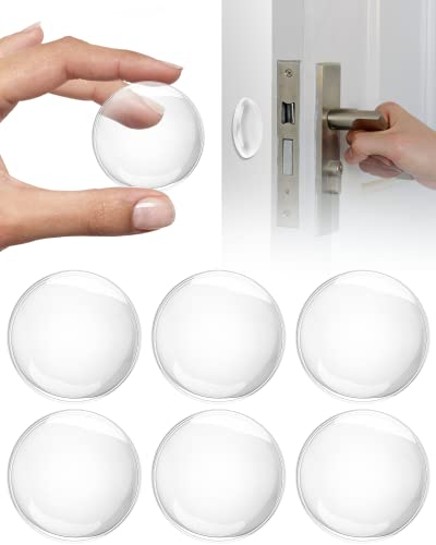 Butée de Poignée de Porte Murale, BAIPOK 6 x Butée de Porte Transparent, Coussin de Protection Ronde, Tampon Porte, Adhesive, Amortisseur de Porte