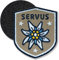 Klettpatch - Edelweiss Patch gestickt 51 x 60 mm/Klett-Patch Patches Abzeichen Stickerei mit Klett für Kleidung Rucksack Tasche Tracht Loden/Club of Heroes (Braun)