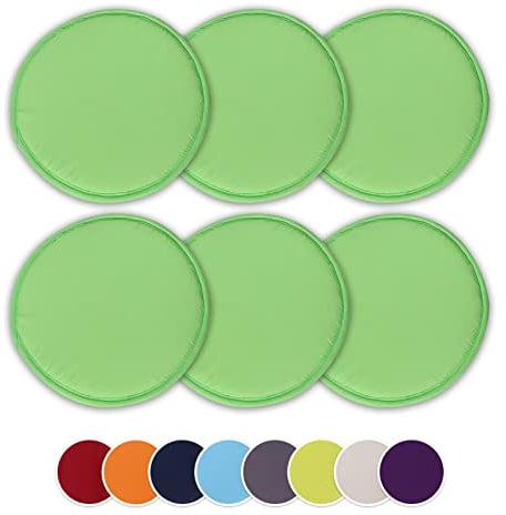 EXQUILEG 6er Set Stuhlkissen Sitzkissen, Sitzauflage Baumwolle Rund Stuhlkissen Waschbarekissen Auflage Kissen für Stühle Indoor Outdoor Sitzkissen (Hellgrün,6er Set)